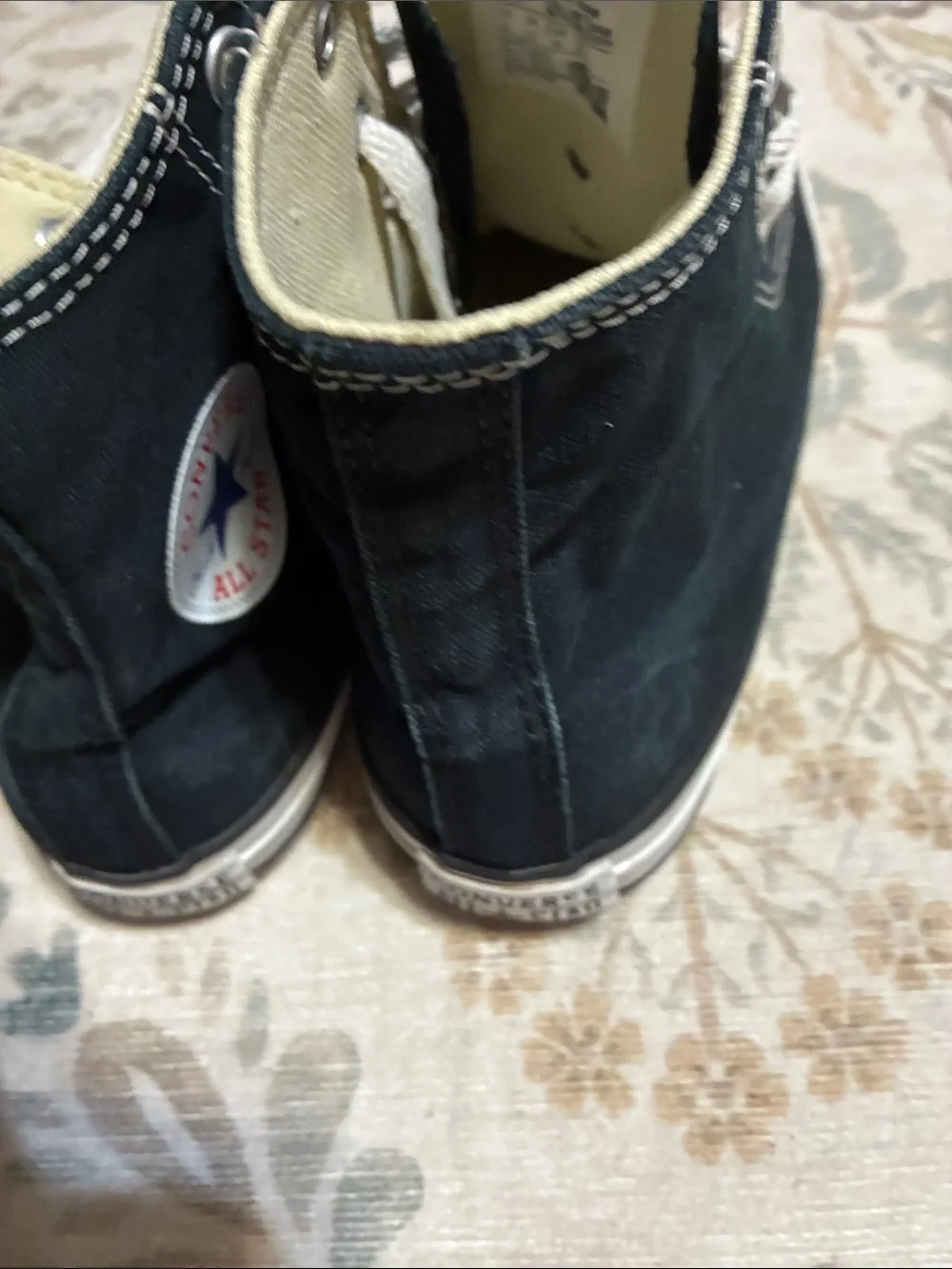 Kids Black High-Top Canvas Sneakers with White Accents